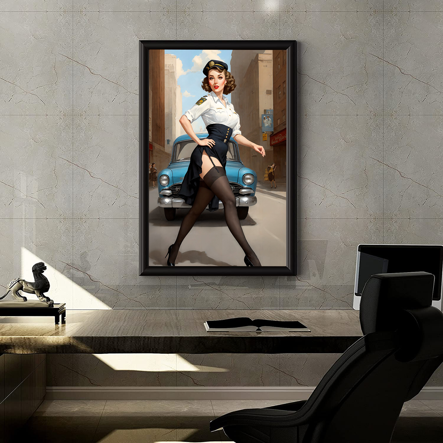 Daily Pinup #04 - The Traffic Stop Retro Pinup Wall Art