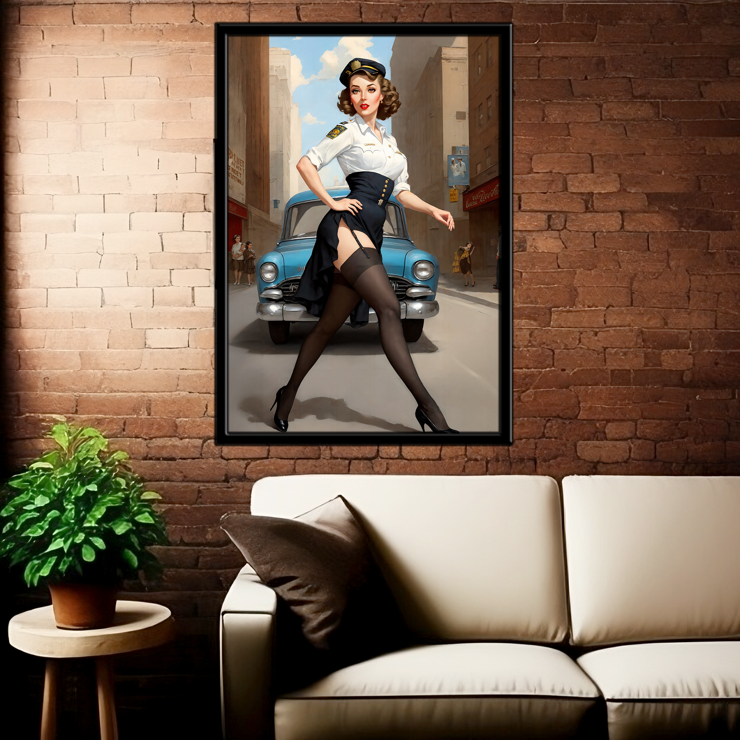 Daily Pinup #04 - The Traffic Stop Retro Pinup Wall Art