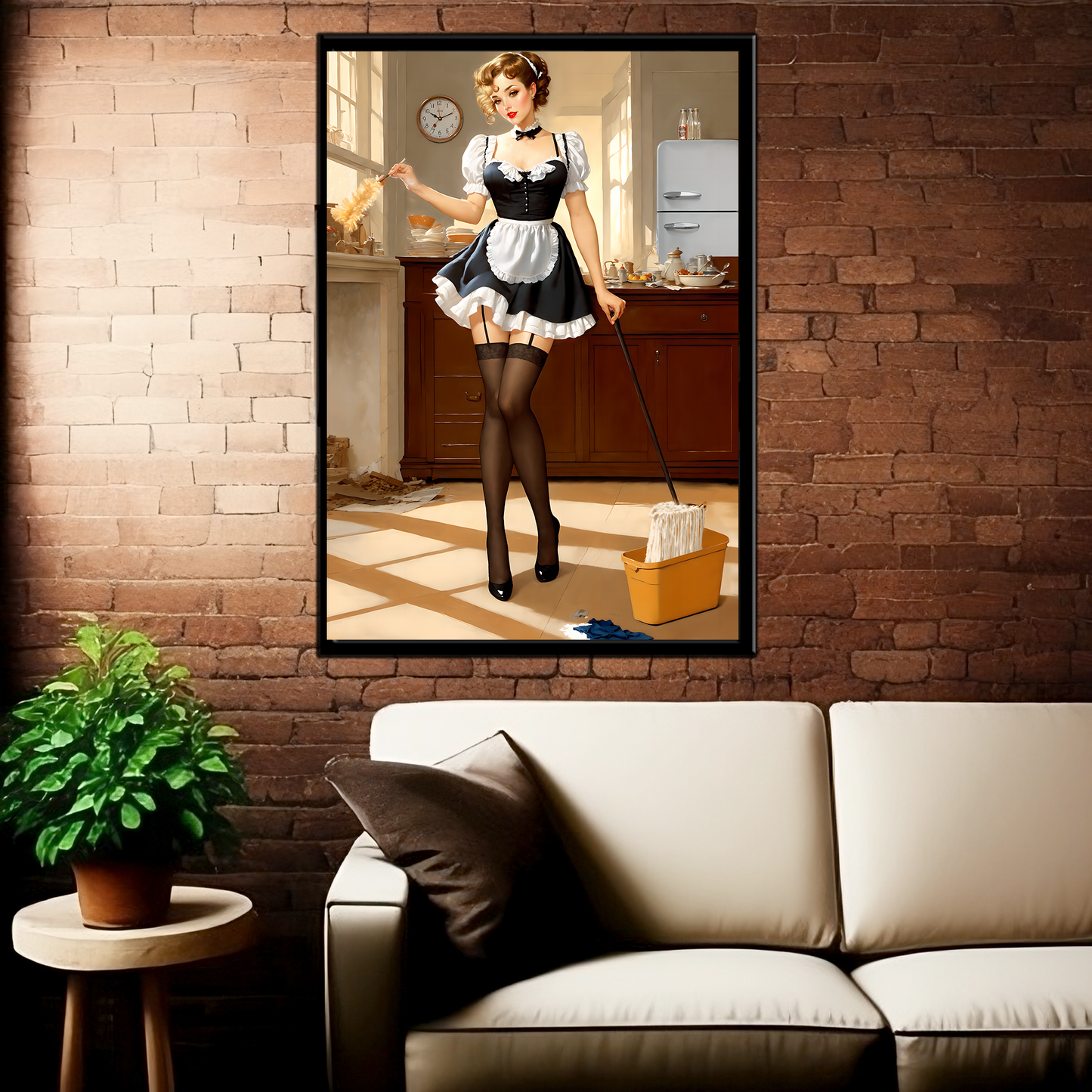 Daily Pinup #05 - Retro Maid Pinup Wall Art