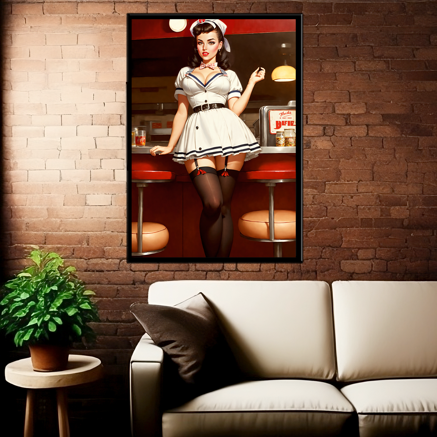 Daily Pinup #26 - Diner Waitress Wall Art