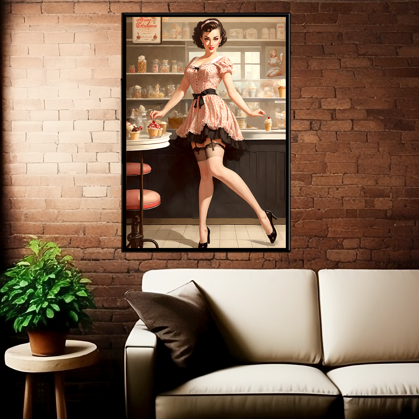 Daily Pinup #32 - Strawberry Ice-Cream Wall Art