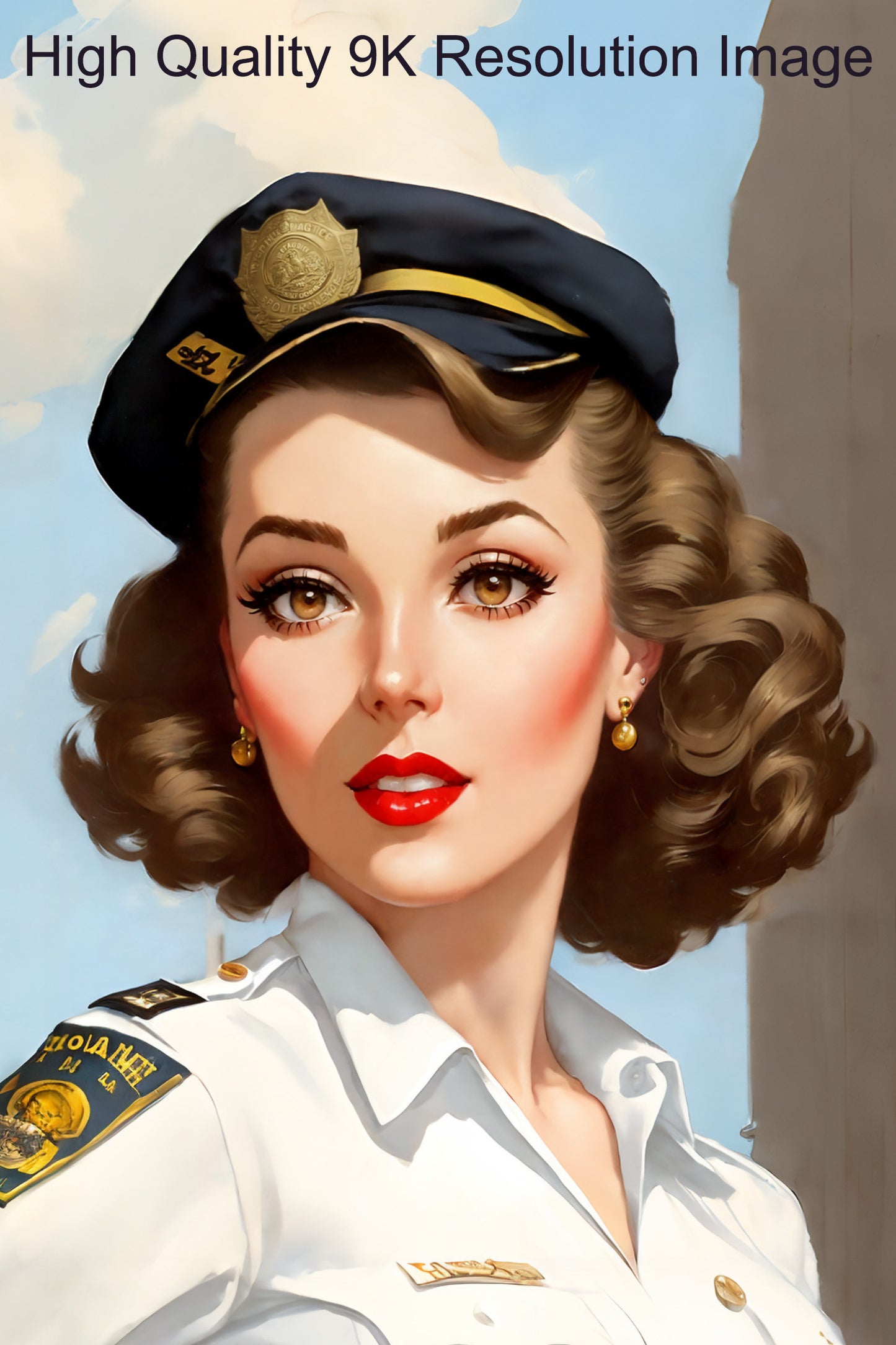Daily Pinup #04 - The Traffic Stop Retro Pinup Wall Art