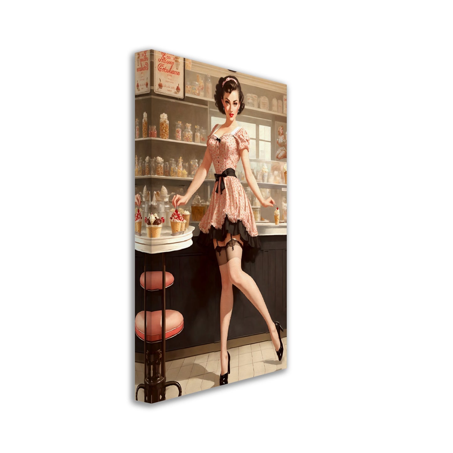 Daily Pinup #32 - Strawberry Ice-Cream Wall Art