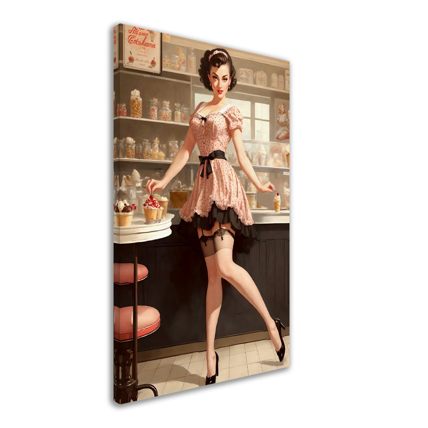 Daily Pinup #32 - Strawberry Ice-Cream Wall Art