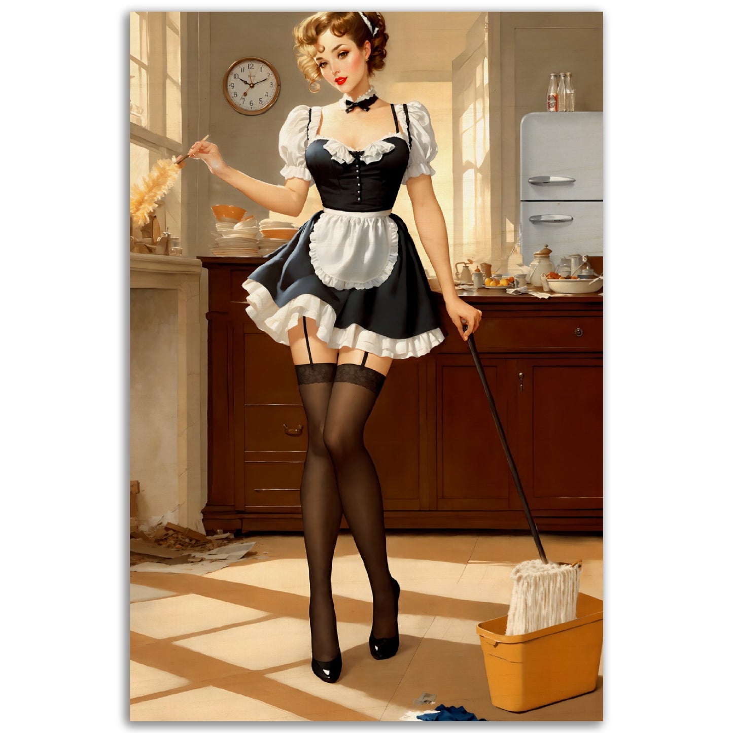 Daily Pinup #05 - Retro Maid Pinup Wall Art