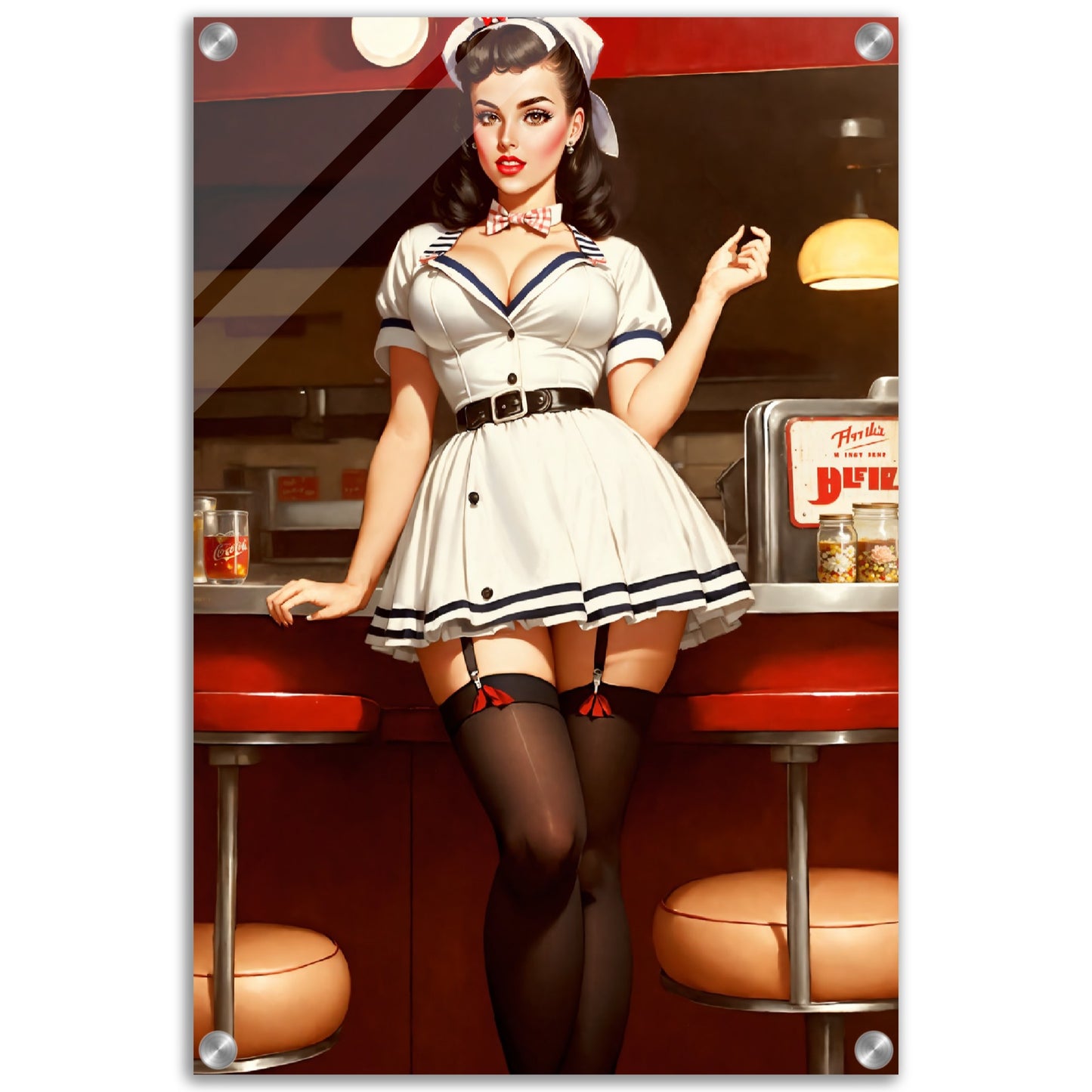 Daily Pinup #26 - Diner Waitress Wall Art
