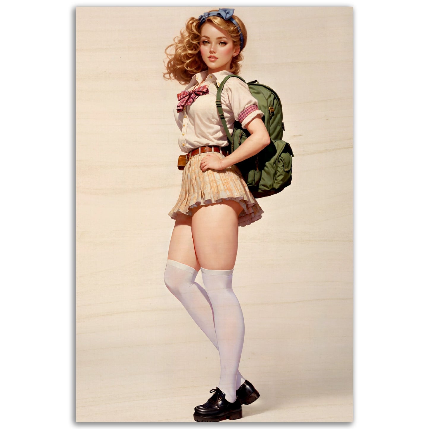 Daily Pinup #15 - School Girl Coed Pinup Wall Art