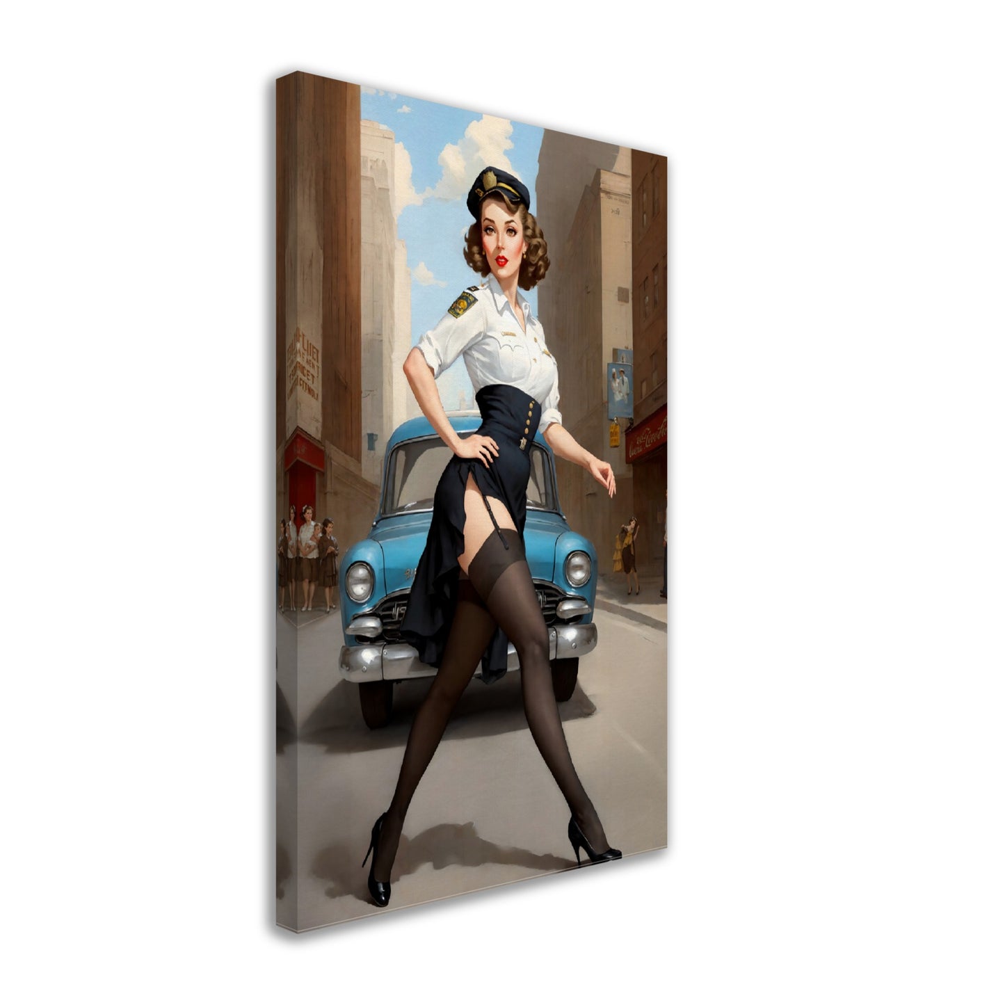 Daily Pinup #04 - The Traffic Stop Retro Pinup Wall Art