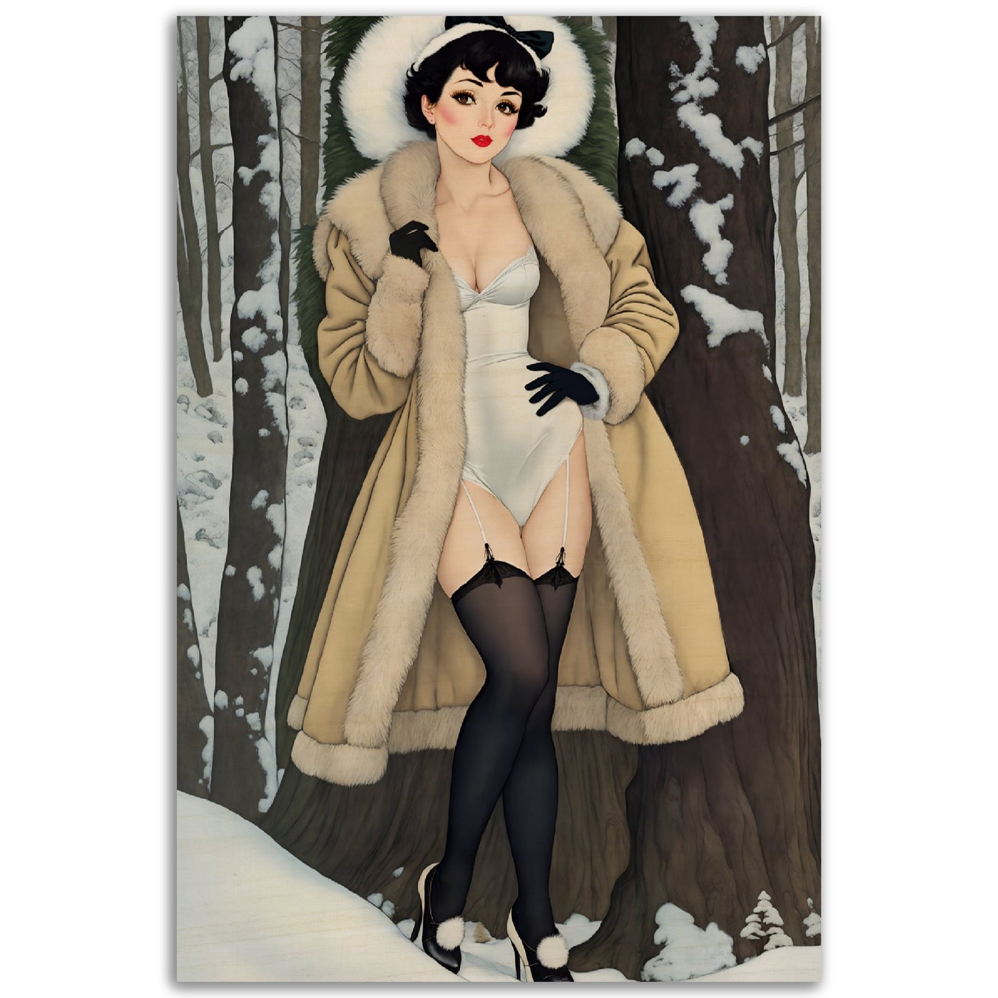 Daily Pinup #24 - Vintage Snow Bunny Wall Art