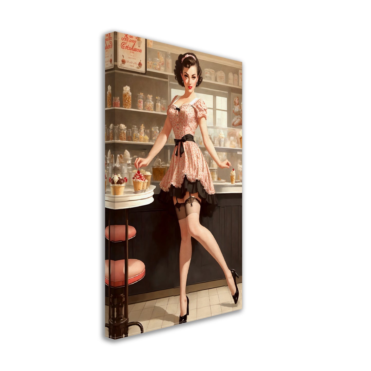 Daily Pinup #32 - Strawberry Ice-Cream Wall Art