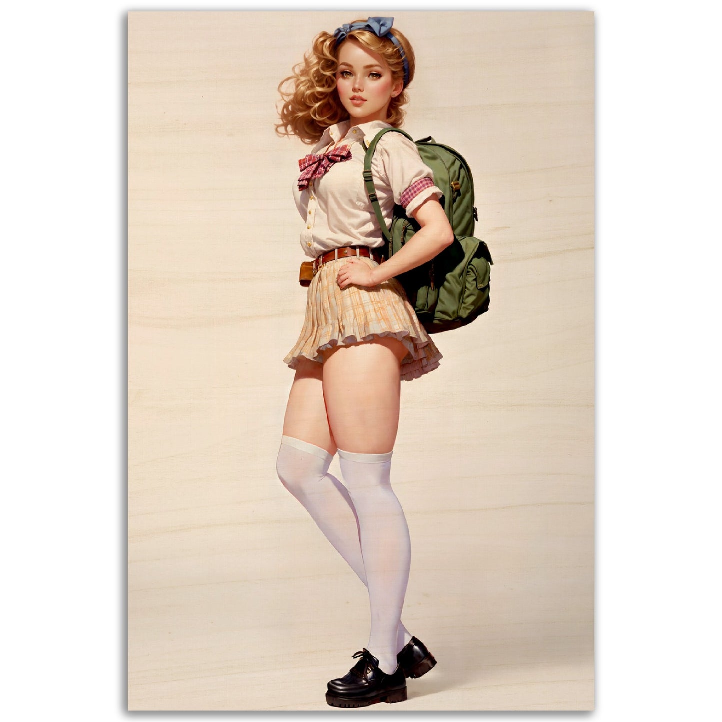 Daily Pinup #15 - School Girl Coed Pinup Wall Art
