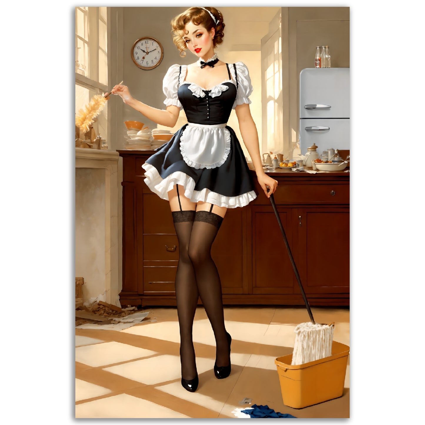 Daily Pinup #05 - Retro Maid Pinup Wall Art