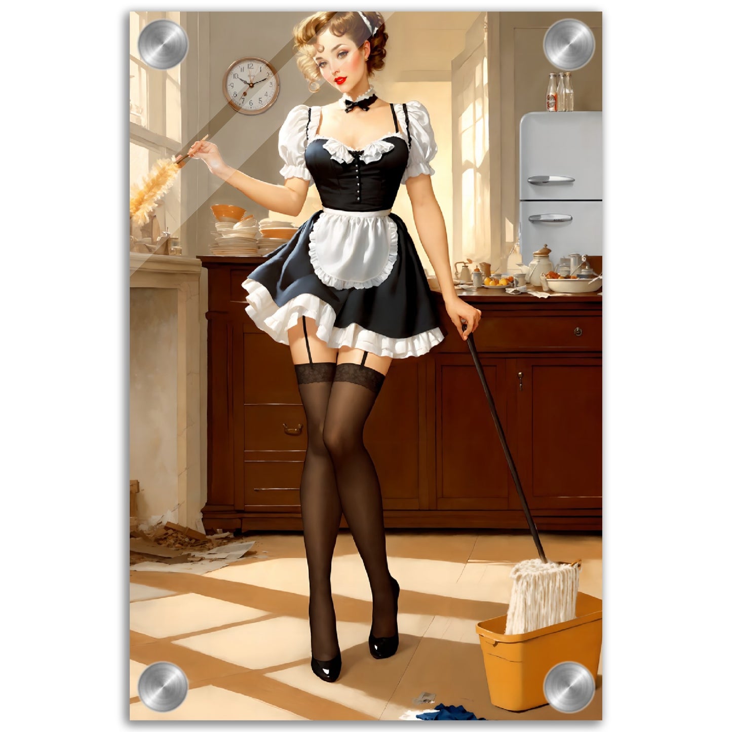 Daily Pinup #05 - Retro Maid Pinup Wall Art