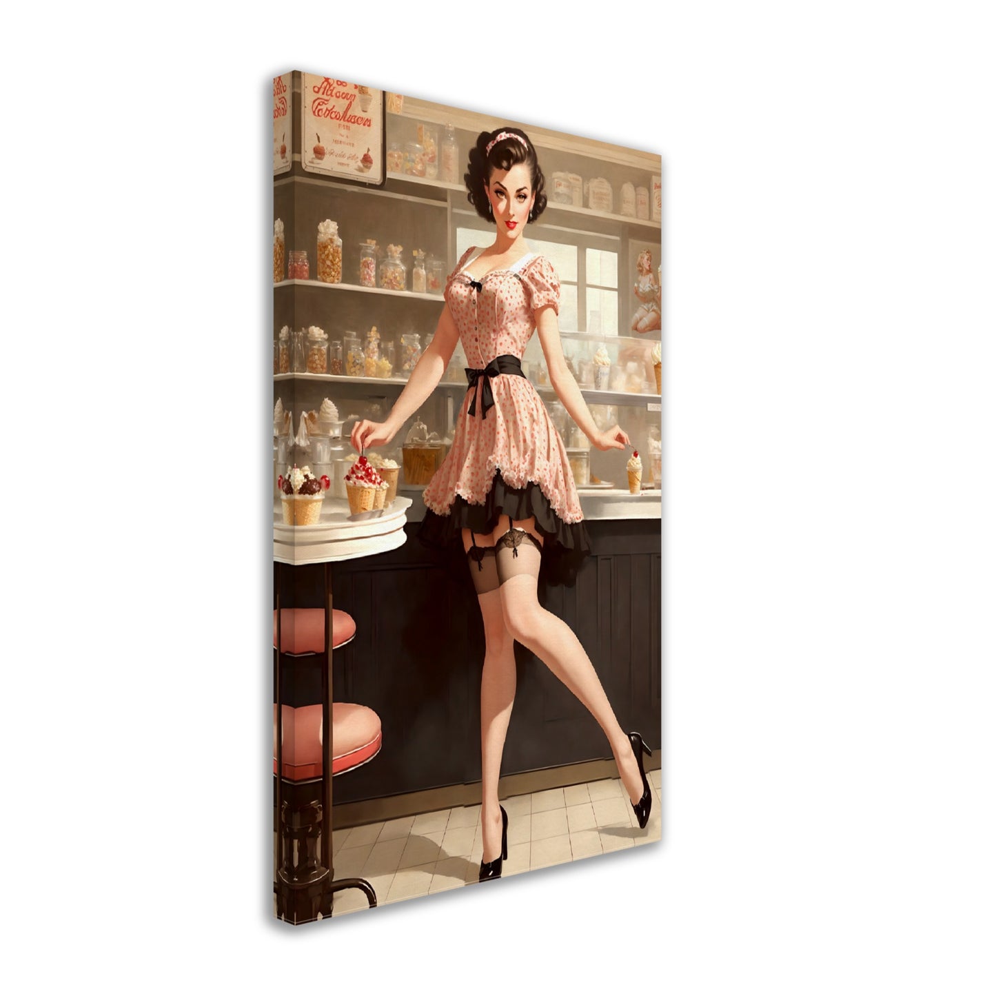 Daily Pinup #32 - Strawberry Ice-Cream Wall Art