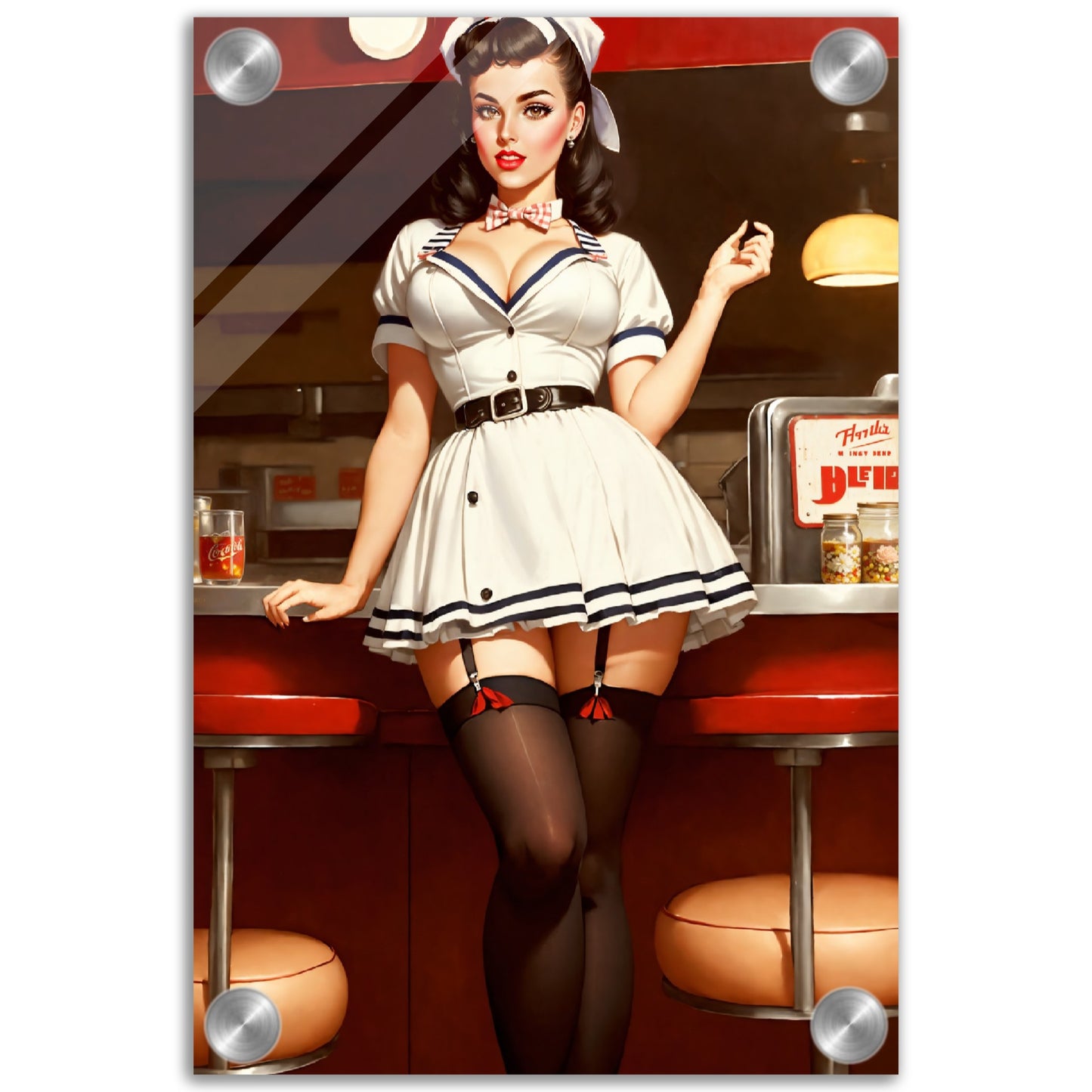 Daily Pinup #26 - Diner Waitress Wall Art