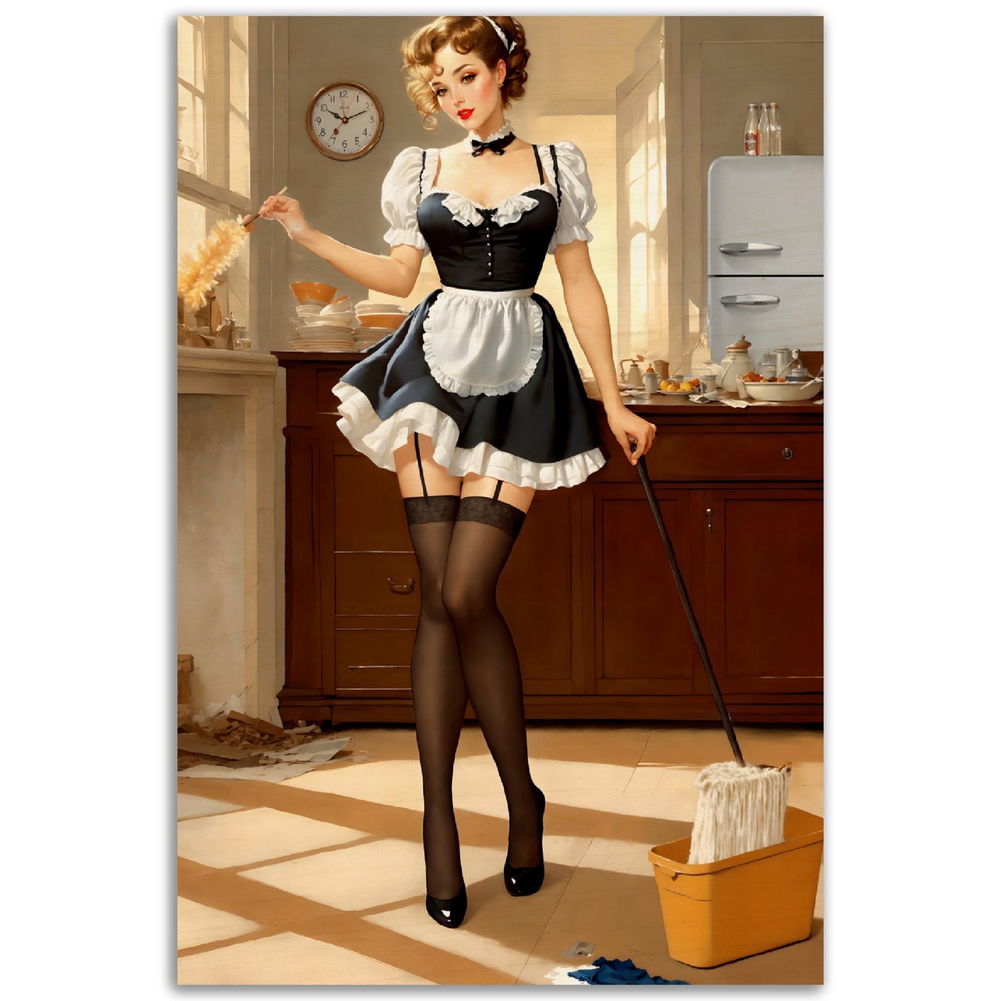 Daily Pinup #05 - Retro Maid Pinup Wall Art