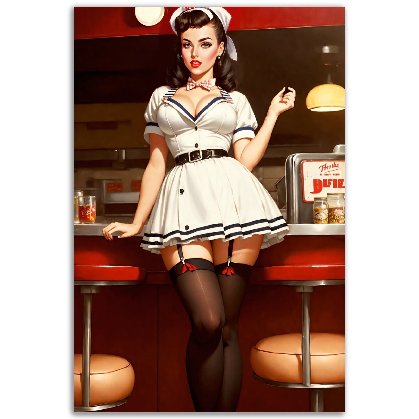 Daily Pinup #26 - Diner Waitress Wall Art