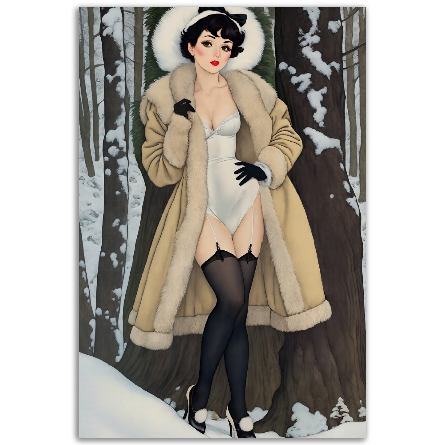 Daily Pinup #24 - Vintage Snow Bunny Wall Art