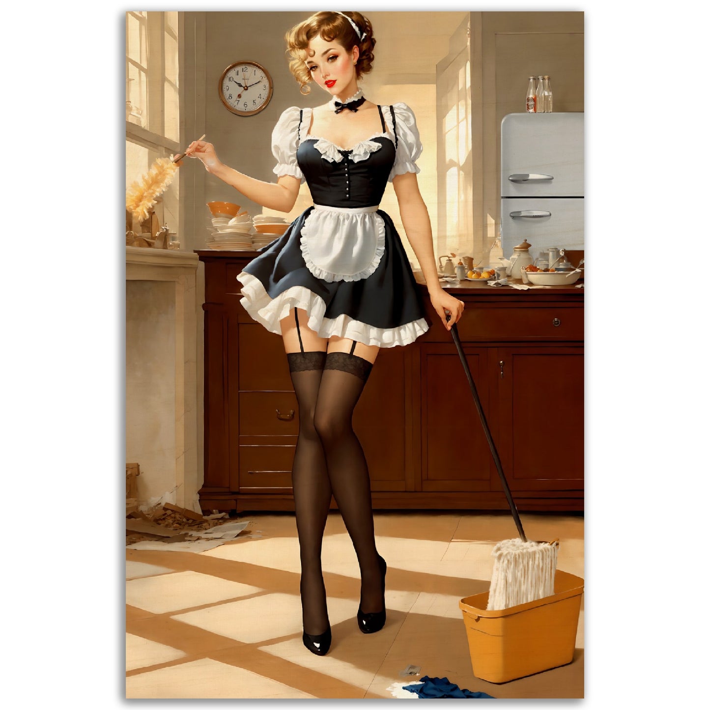 Daily Pinup #05 - Retro Maid Pinup Wall Art