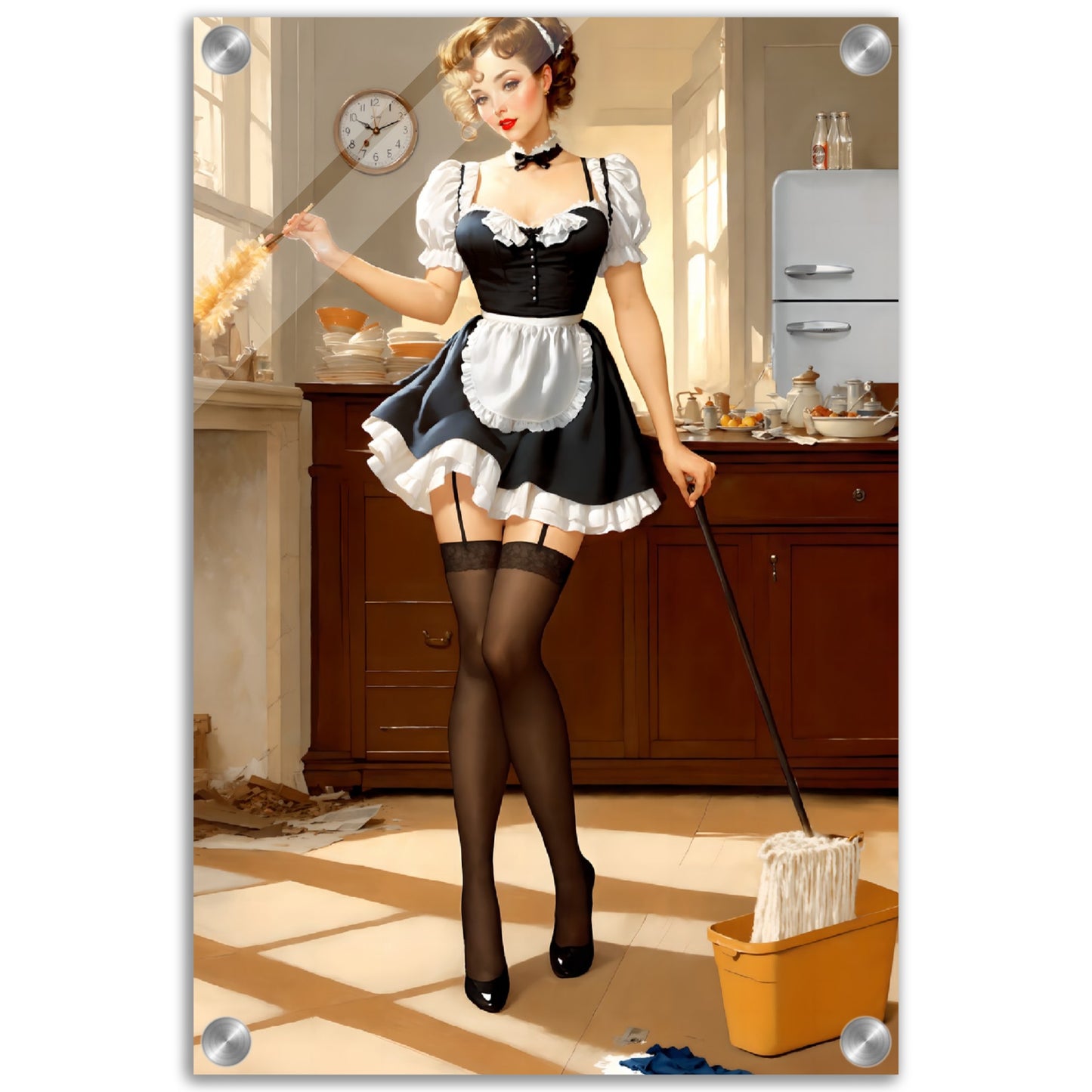 Daily Pinup #05 - Retro Maid Pinup Wall Art