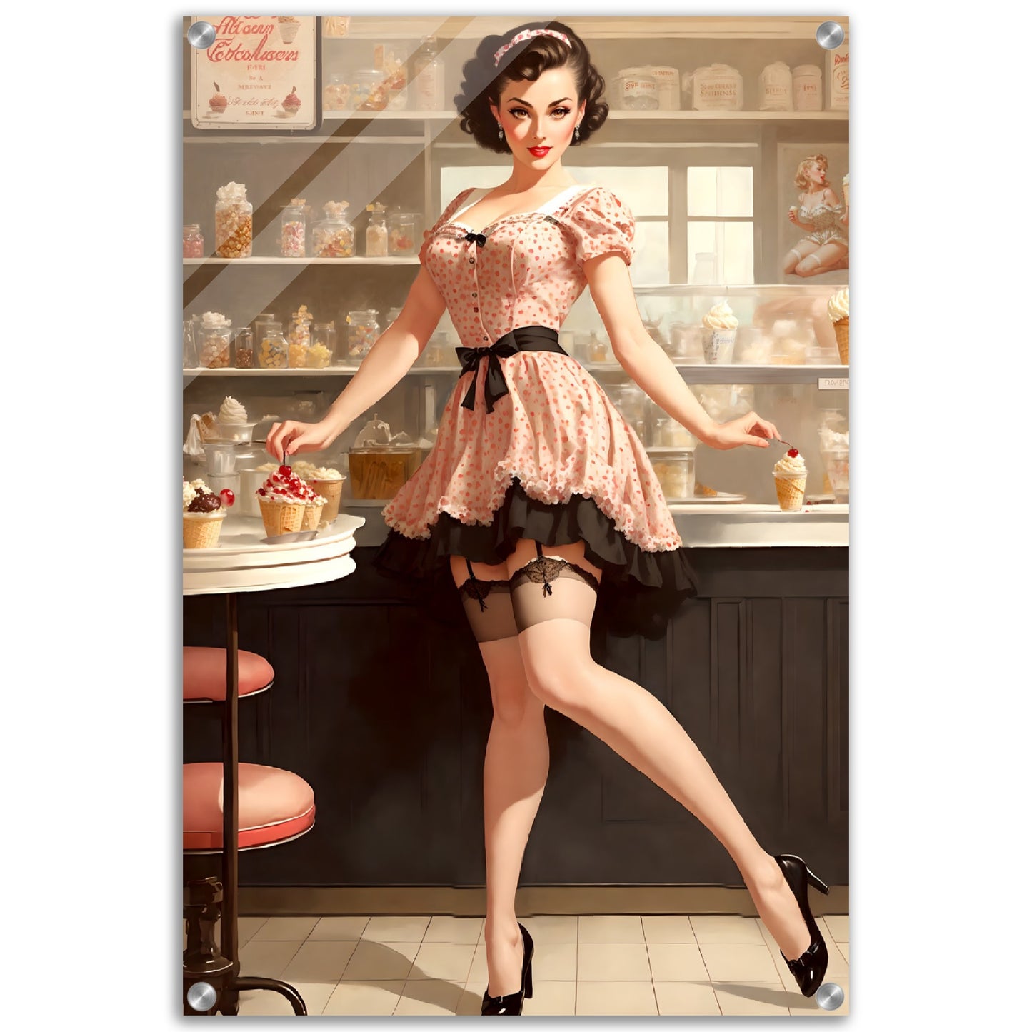 Daily Pinup #32 - Strawberry Ice-Cream Wall Art