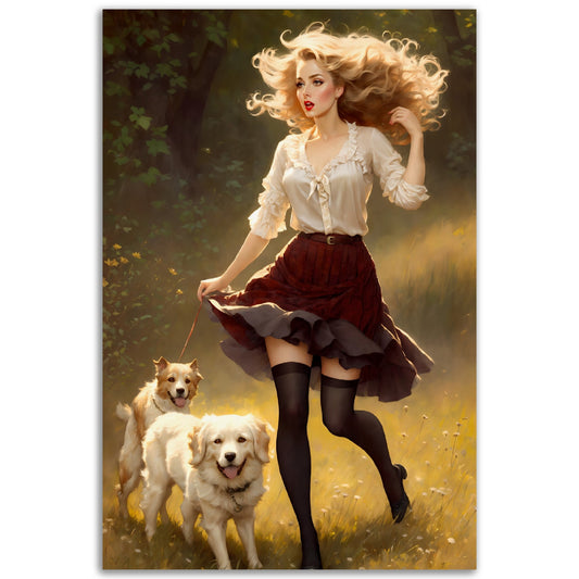 Daily Pinup #17 - Walking The Dog Wall Art