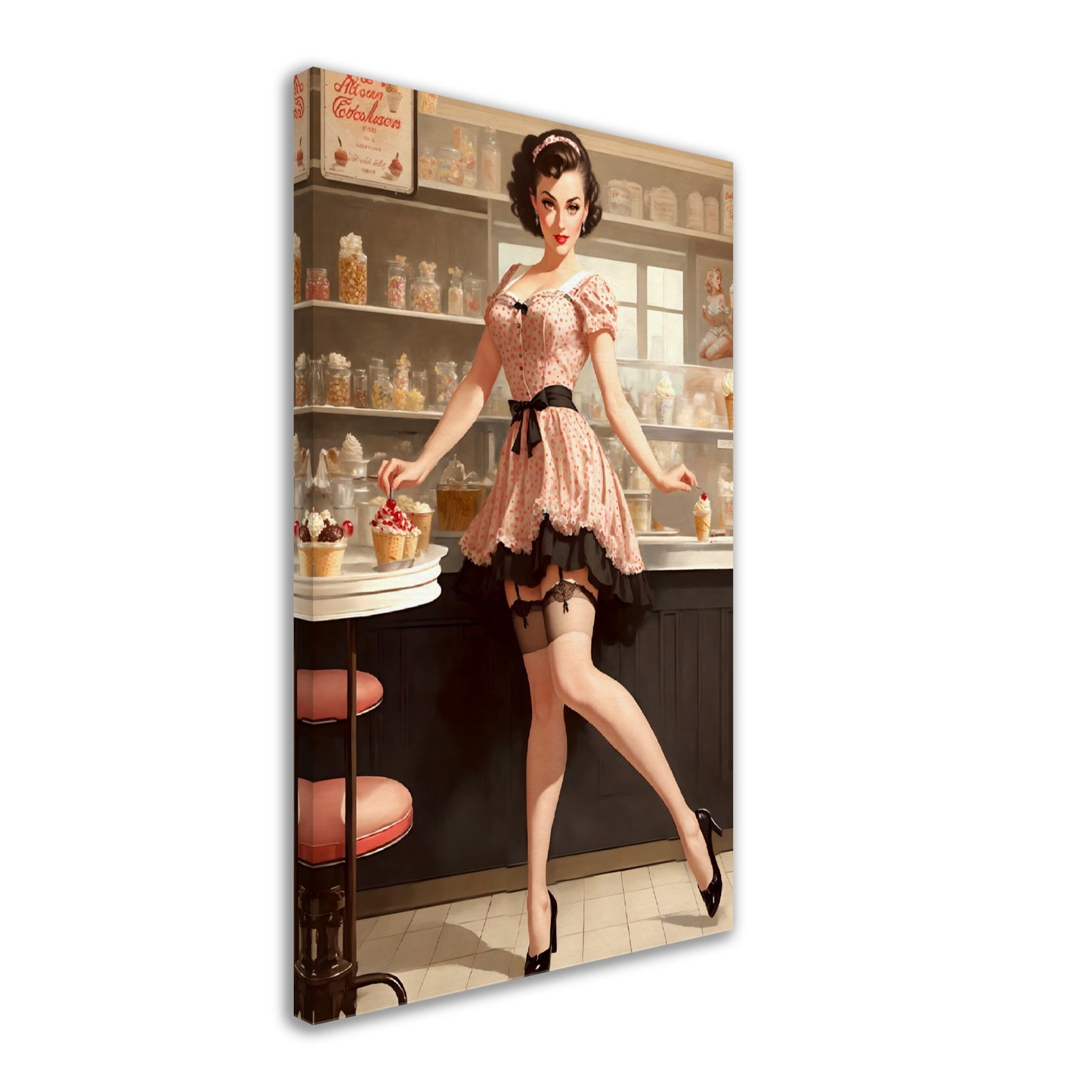 Daily Pinup #32 - Strawberry Ice-Cream Wall Art