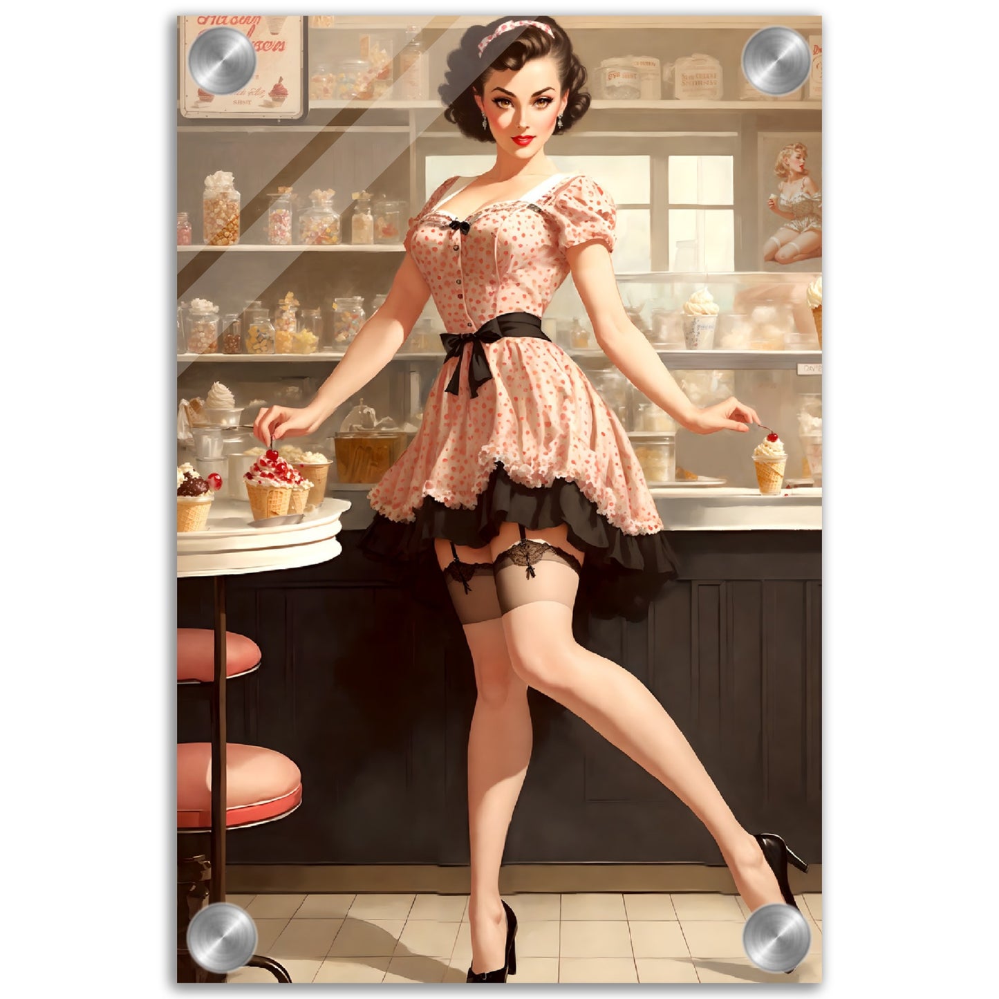 Daily Pinup #32 - Strawberry Ice-Cream Wall Art