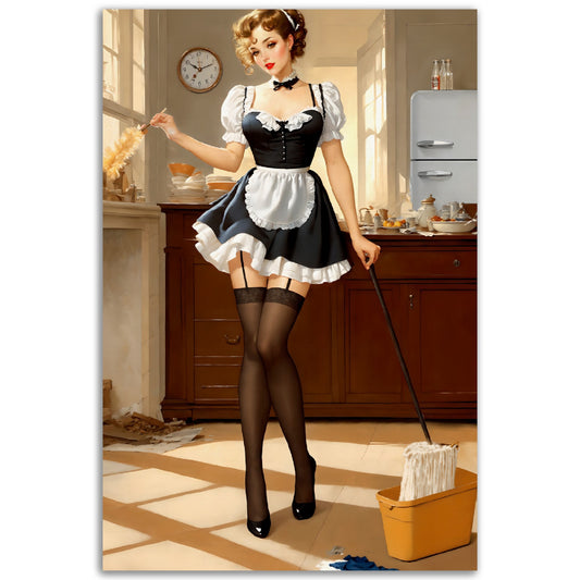 Daily Pinup #05 - Retro Maid Pinup Wall Art