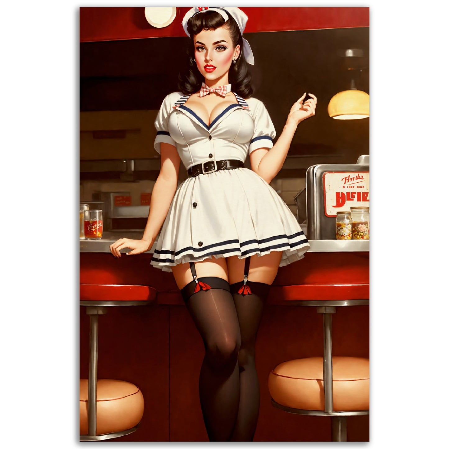 Daily Pinup #26 - Diner Waitress Wall Art