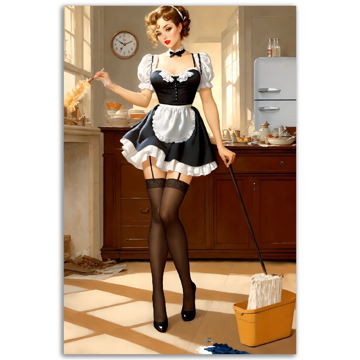 Daily Pinup #05 - Retro Maid Pinup Wall Art