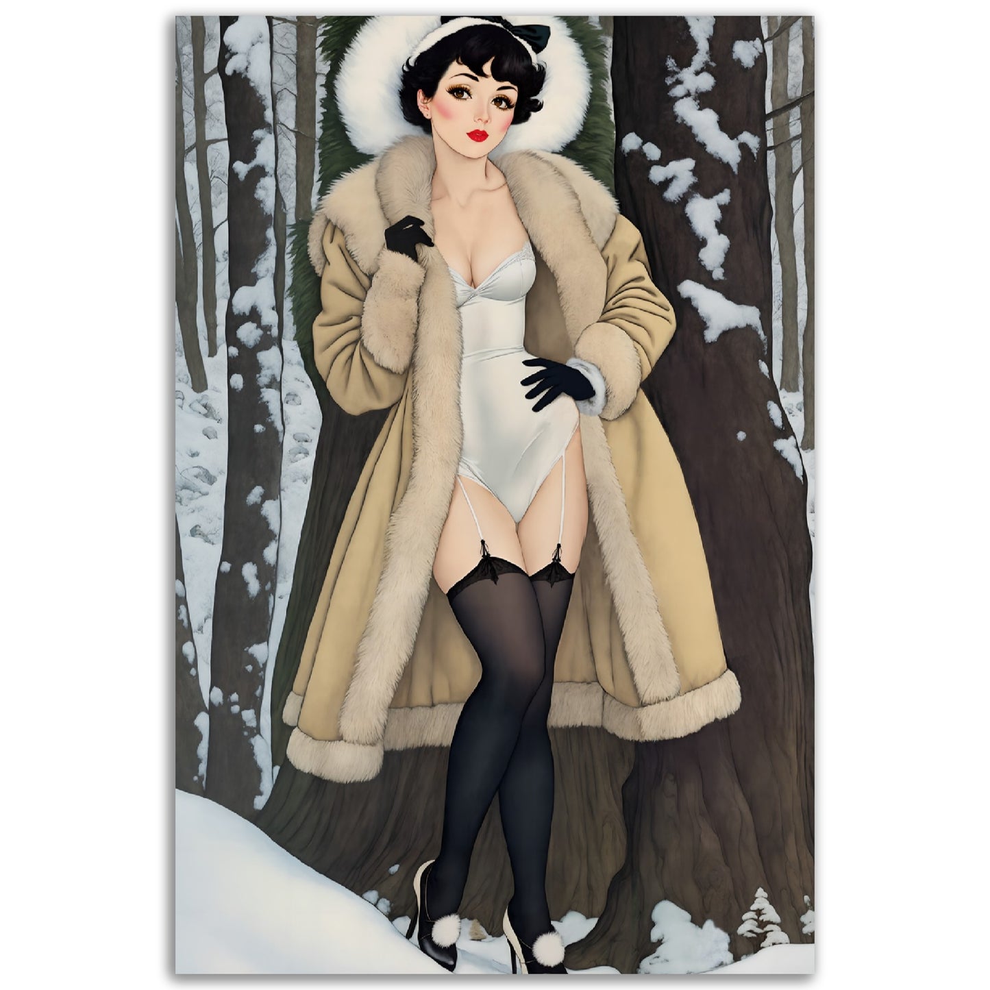 Daily Pinup #24 - Vintage Snow Bunny Wall Art