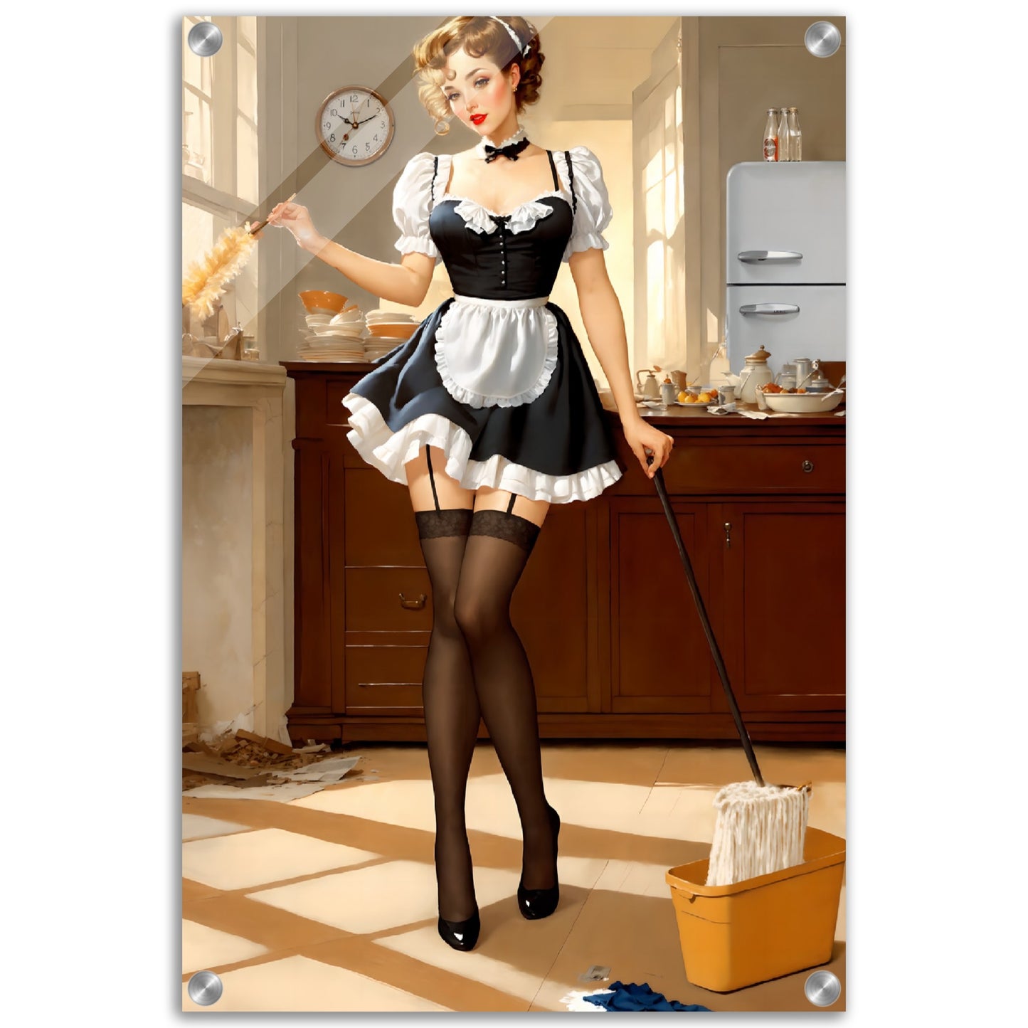 Daily Pinup #05 - Retro Maid Pinup Wall Art